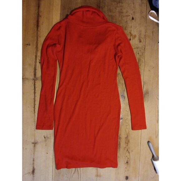 Patty Boutik Womens L Bright Red Sweater Dress Cowl Neck Stretch Long Sleeve NWT - Picture 4 of 5